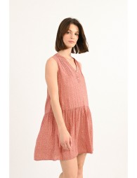 Printed flared short dress