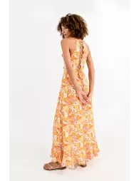 Long floral dress with laced back