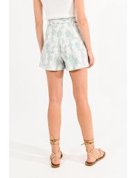 High-waisted shorts in lurex lace