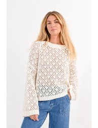 Pull col rond en maille chenille