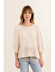 Pull large en maille pointelle