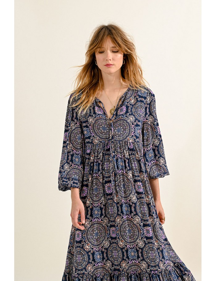 Maxi robe à motif géométrique