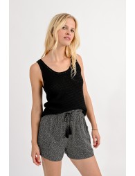 Openwork knitted tank top