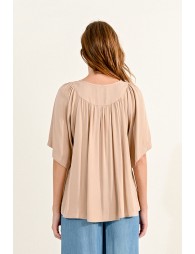 Flare blouse V-neck