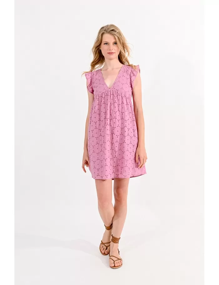 Pink English lace dress