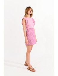 Skirt in Pink English lace