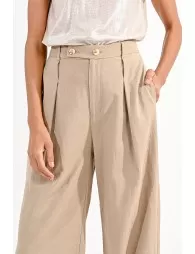 Pantalon large en lin