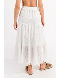 Long skirt in English lace
