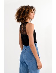 Lace back tank top