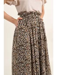 Printed butonned skirt