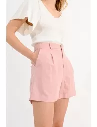 High waist linen shorts