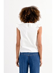 Front knotted jersey top