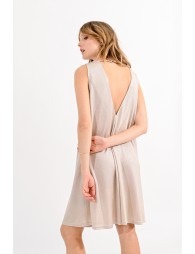 Iridescent mesh halter mini dress