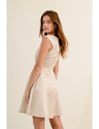 Fit and flare jacquard dress