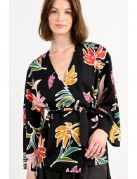 Printed kimono jacket