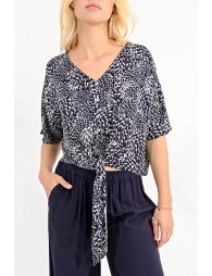 Buttonned print top