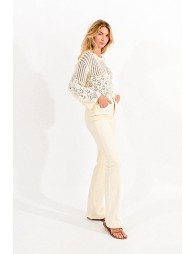 Cropped jumper in pointelle knit