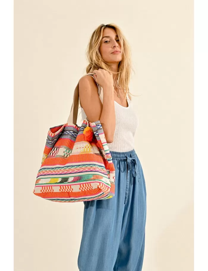 Bag with colorful stripes