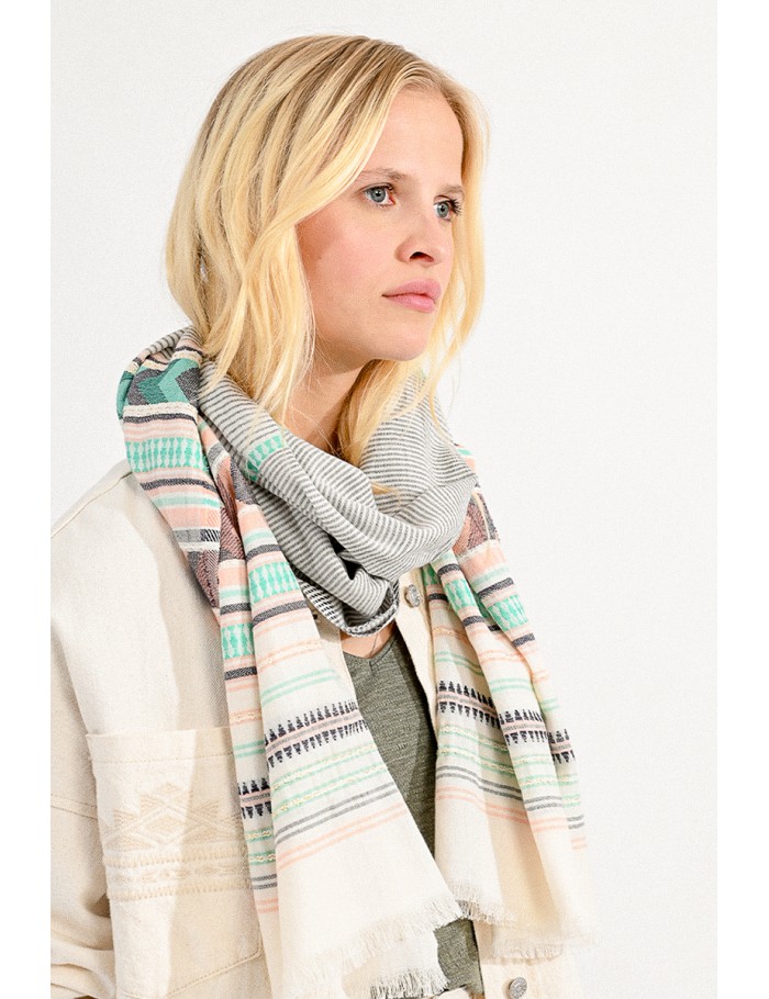Long ethnic print scarf