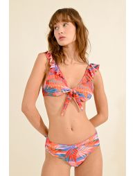 Braguita de bikini lisa, con estampado 