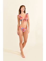 Tie front Bikini top, tropical print