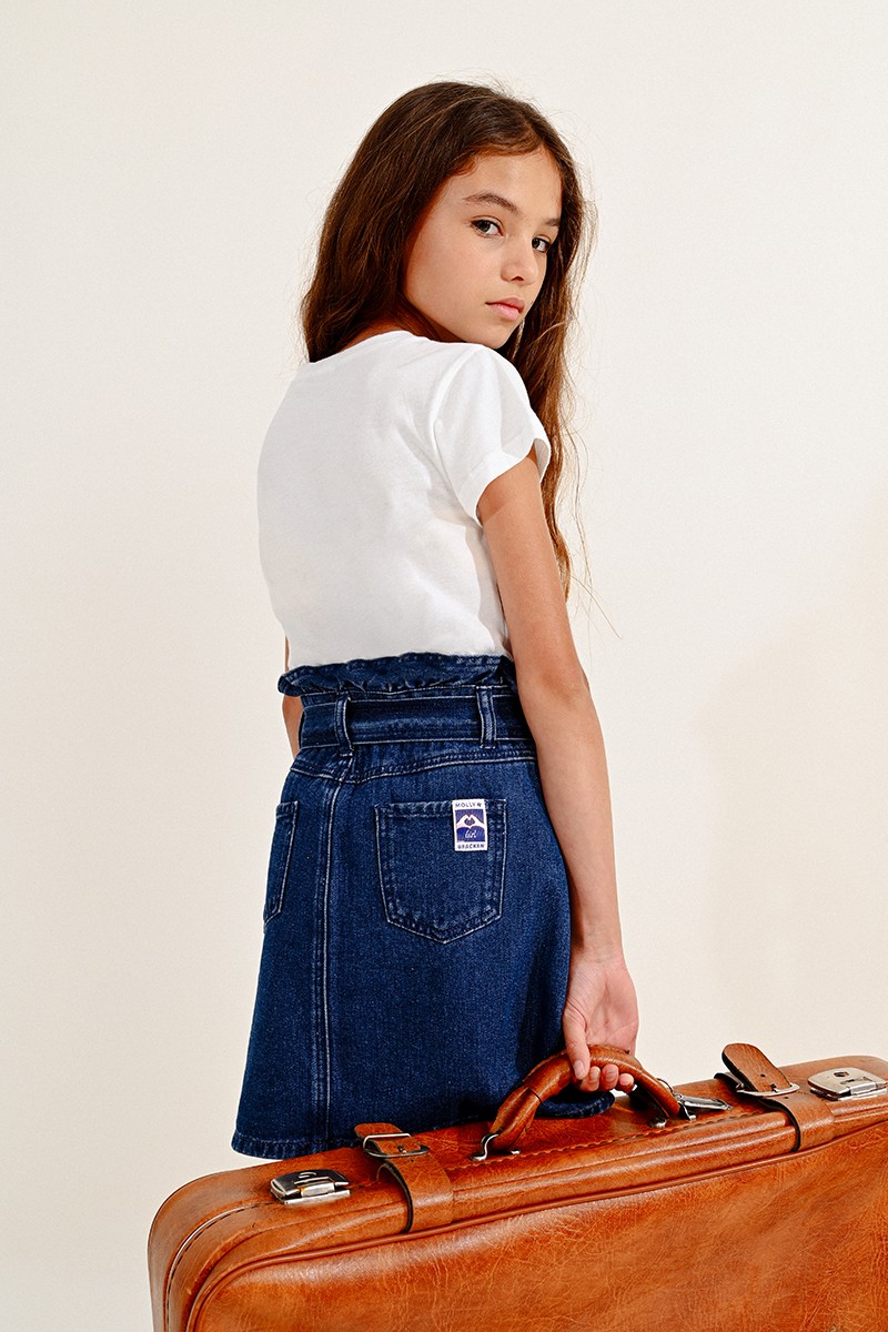 Denim paperbag deals waist skirt