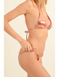 Braguita de bikini con lazada, en tejido brillante 