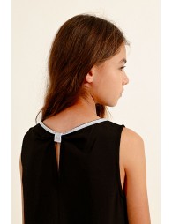 Tank top with silver collar detail