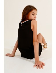 Tank top with silver collar detail