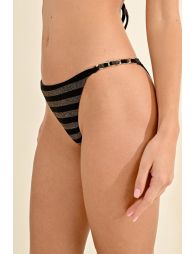 Lurex striped bikini bottom