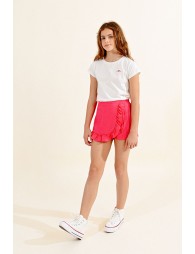 High-waisted chiffon shorts