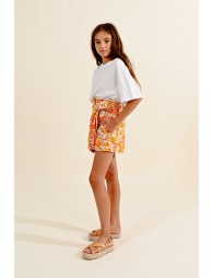 Floral print high waist shorts