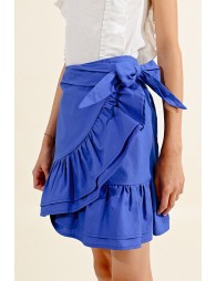 Mini skirt with asymmetrical flounce