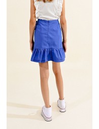Mini skirt with asymmetrical flounce