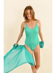 One-piece swimsuit, textured
