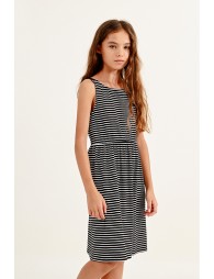 Striped strapless dress