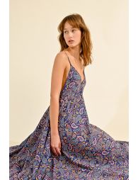Wide paisley print dress