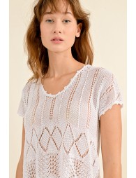 Pointelle knit top