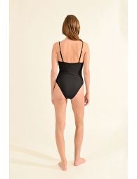 One-piece swimsuit, thin straps and chain