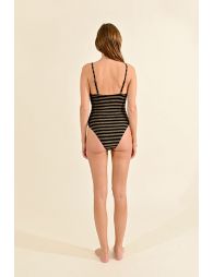 One-piece swimsuit, Lurex striped