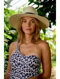 Leopard one-piece swimsuit, cut-out on side