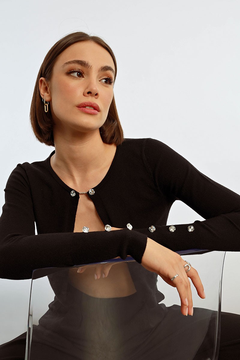 Cardigan crop à nouer