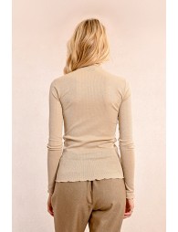 Sous pull col roulé, maille côtelée