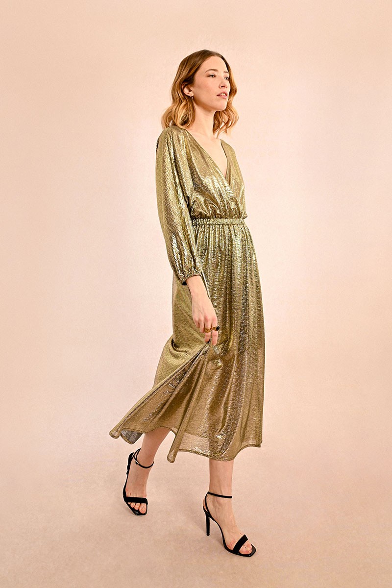 Robe longue métallisée