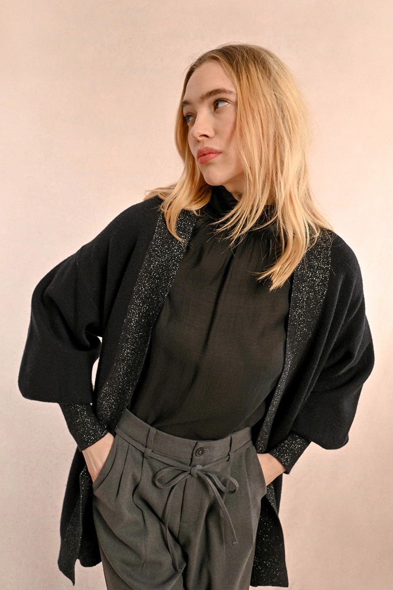 Gilet avec finitions en lurex