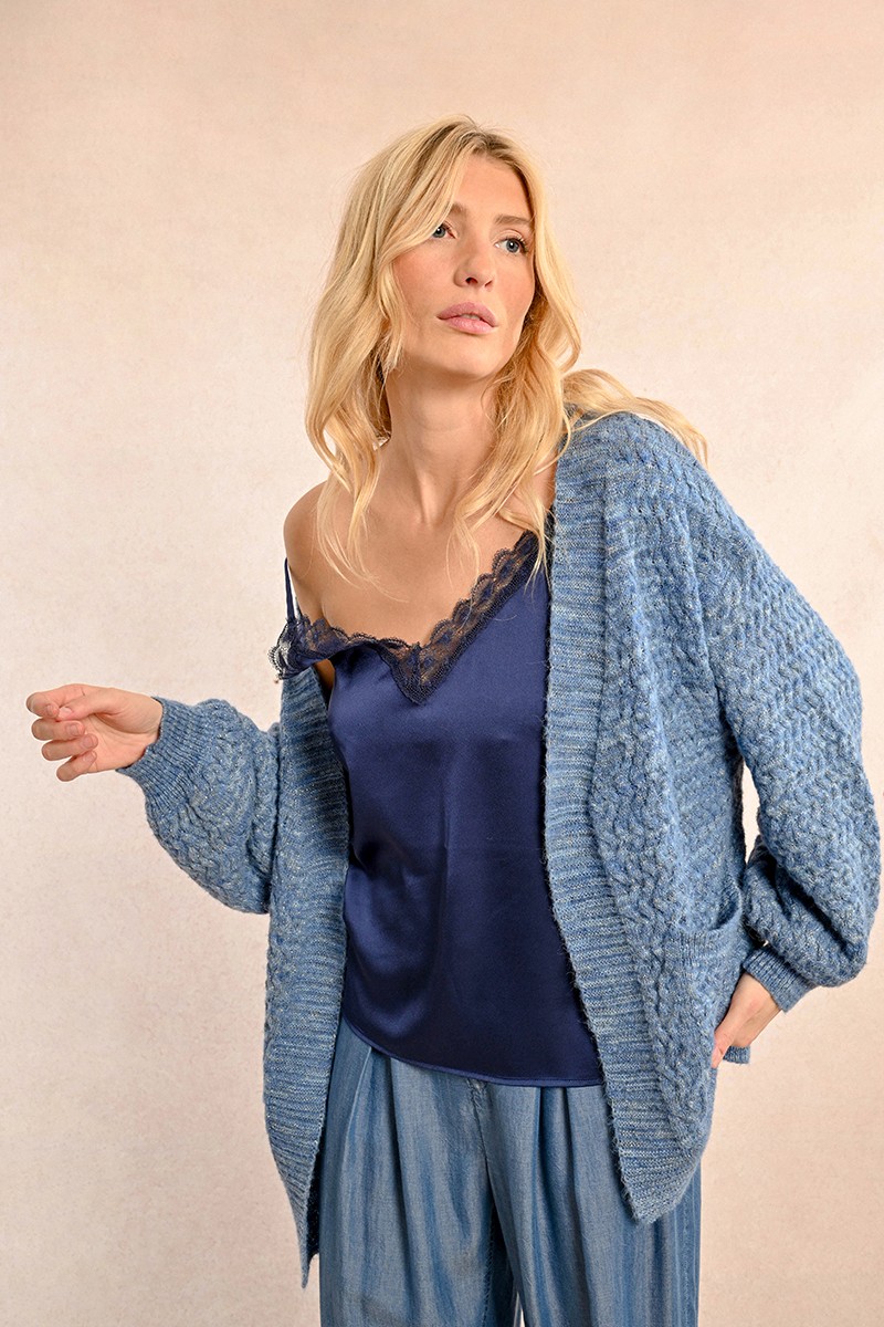 Gilet oversize en maille chenille