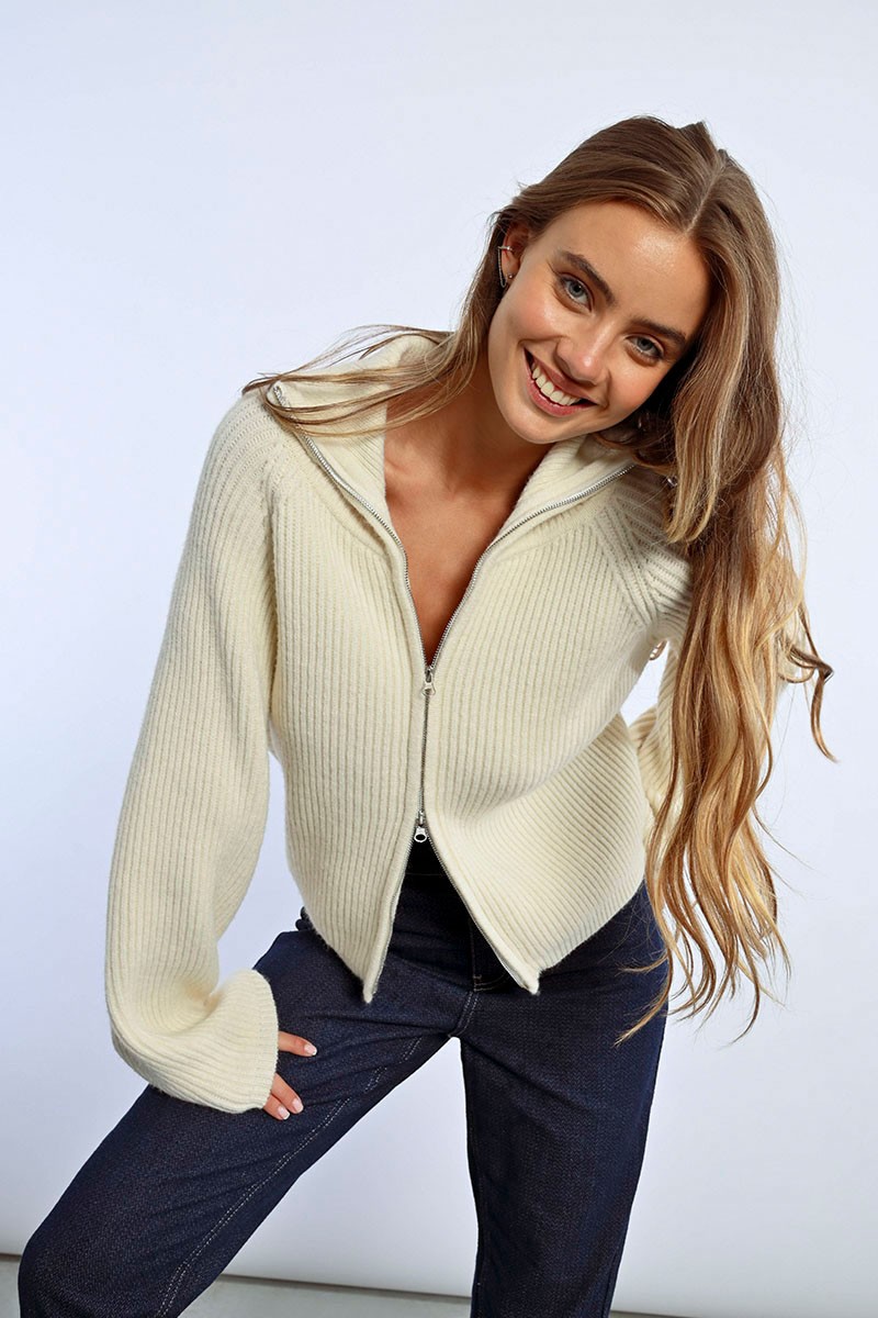 Cardigan à col zippé