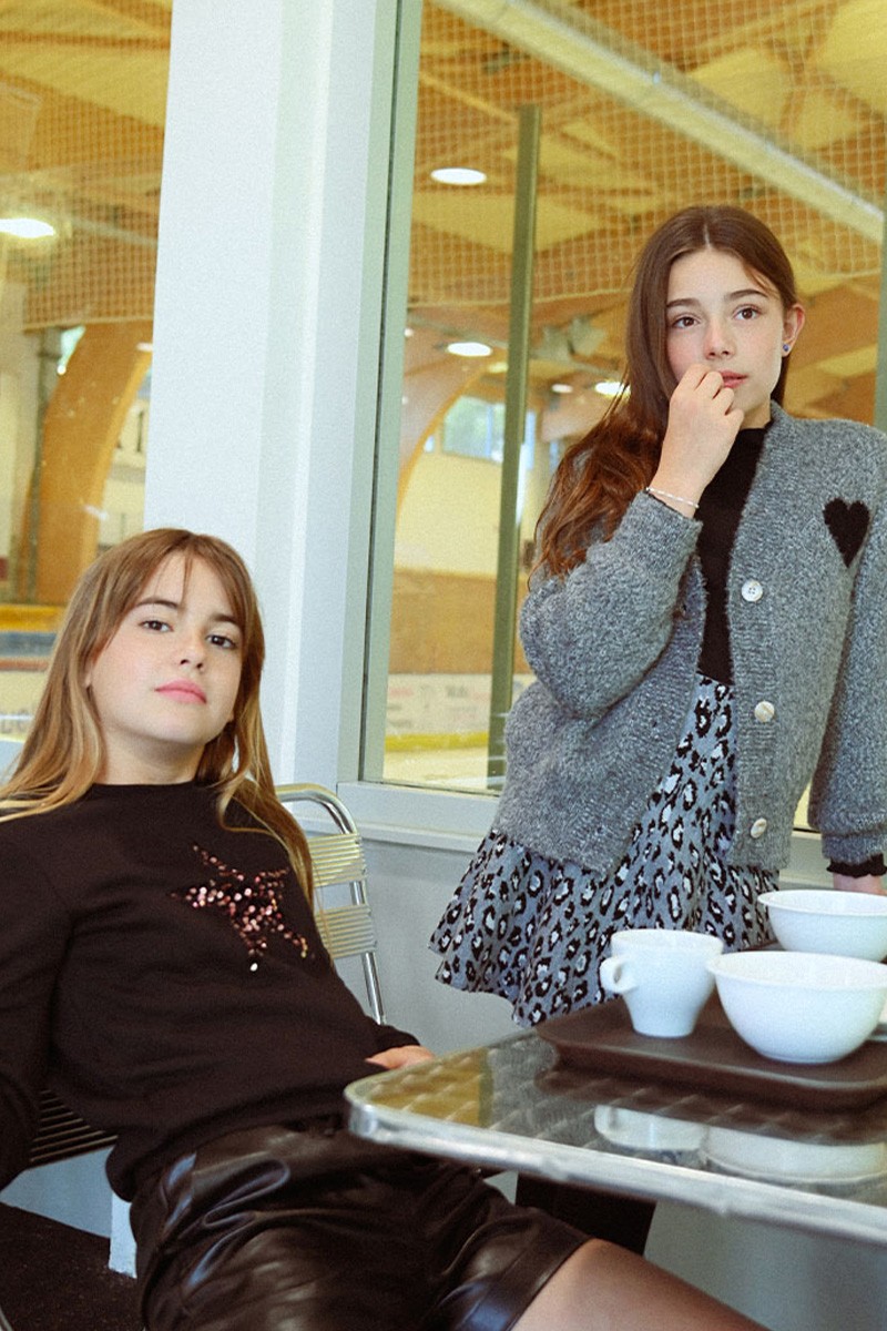 Gilet oversize avec motif de cœur
