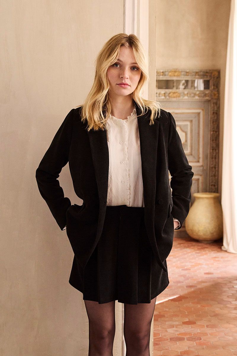 Blazer droit en velours