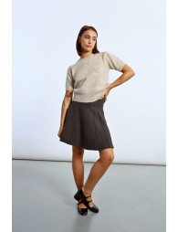 Mini-jupe taille haute en maille